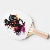 Kriegerreiten in Aquarell Tischtennis Schläger (Seitenansicht)