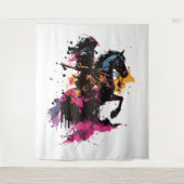 Kriegerreiten in Aquarell Wandteppich (Vorderseite)