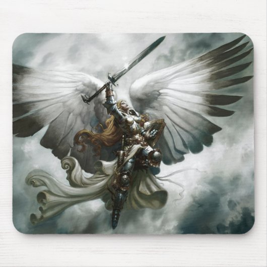 Kriegers-Engels-Fantasie-Kunst Mousepad (Vorne)