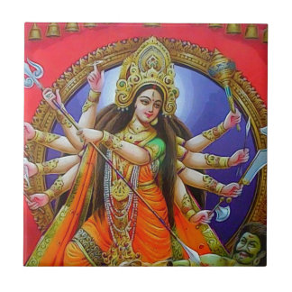 Kriegers-Göttin Durga Shakti Fliese