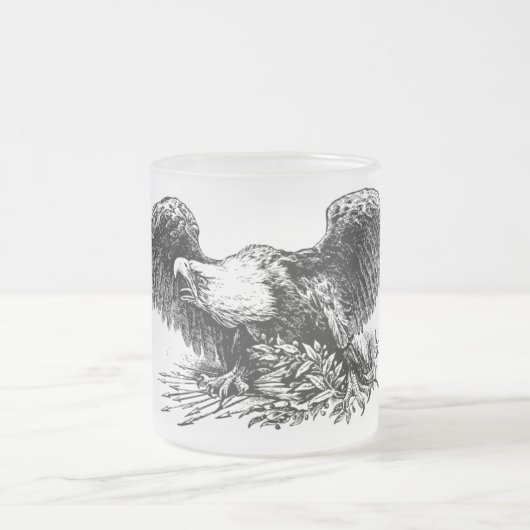 Kriegs-Adler-mattierte GlasTasse Mattglastasse (Mittel)