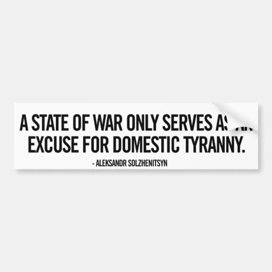 Kriegs-und Tyrannei-Autoaufkleber Autoaufkleber (Vorne)