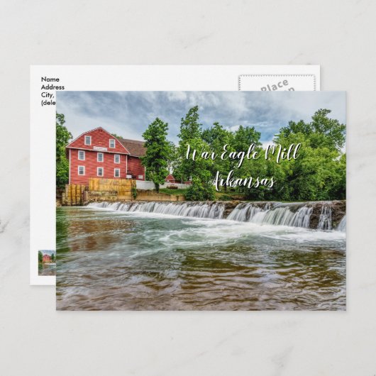 Kriegsangel und Wasserfall - Blanke Postkarte (Vorne/Hinten)