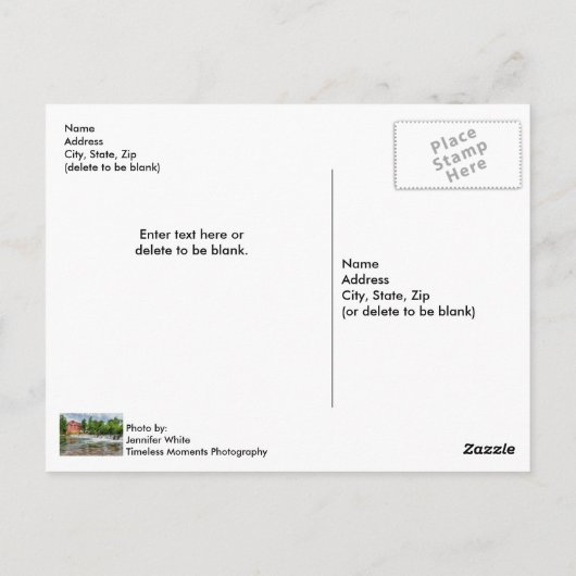 Kriegsangel und Wasserfall - Blanke Postkarte (Rückseite)