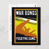 Kriegsanleihen ~ Die Waffen Gefüttert Postkarte (Vorne/Hinten)