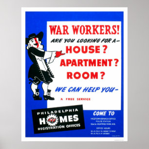 Kriegsarbeiter Philadelphia 1942 WPA Poster