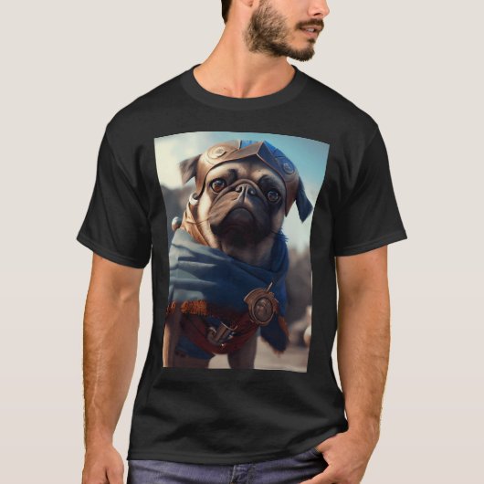 Kriegsbandit: Pug T-Shirt (Vorderseite)
