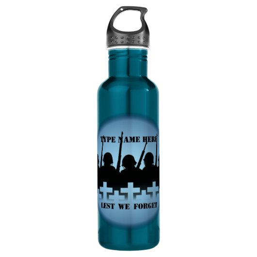 Kriegsdenkmal Flasche, damit wir nicht vergessen Edelstahlflasche (Vorderseite)
