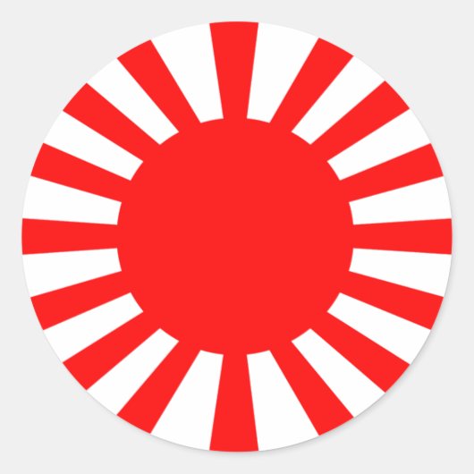 Kriegsflagge der Kaiserlichen Japanischen Armee Runder Aufkleber (Vorderseite)