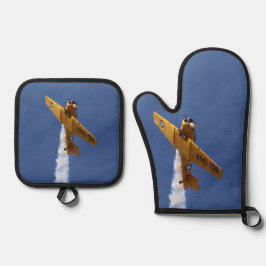 Kriegsflugzeug Ofenhandschuh & Topflappen-Set