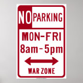 Kriegsgebiet, kein Parkplatz 8-5 Poster (Vorne)