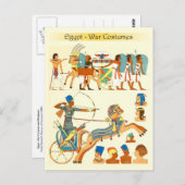 KriegsKostüme und Kopfbedeckungen Ägyptens Postkarte (Vorne/Hinten)
