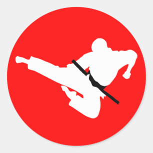 Kriegskunst-Silhouetten Runder Aufkleber