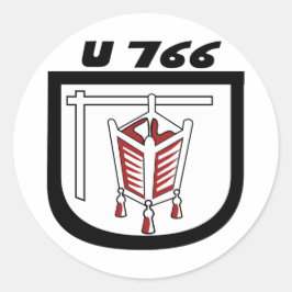 Kriegsmarine U-boat U-766 Emblem Runder Aufkleber