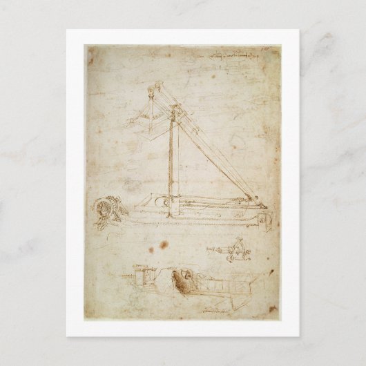 Kriegsmaschine (Bleistift auf Papier) Postkarte (Vorderseite)