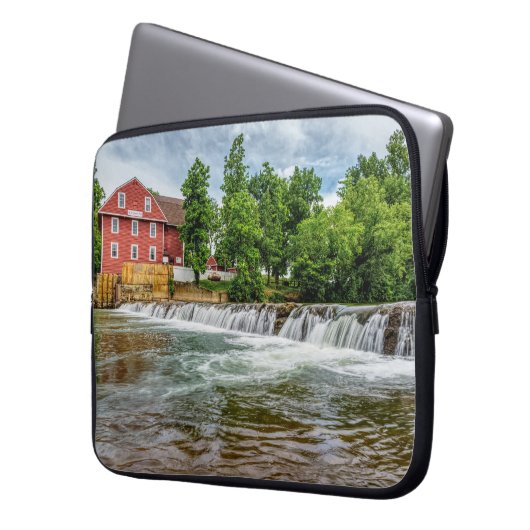 Kriegsmühle und Wasserfall Laptopschutzhülle (Vorderseite Links)