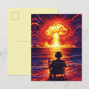 Kriegsmusik Genießer Nuklearer Sonnenuntergang Pop Postkarte