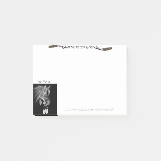 "Kriegspferd" Post-it Klebezettel (Vorderseite)