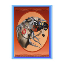 Kriegspferd-Postkarte