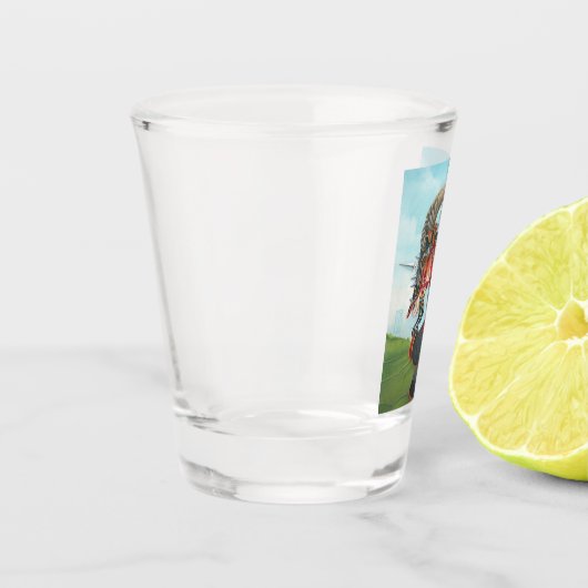 Kriegspferd Schnapsglas (Links)