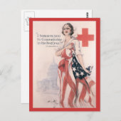 Kriegspostkarten, Vintages Rotes Kreuz Postkarte (Vorne/Hinten)