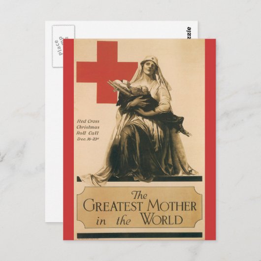 Kriegspostkarten, Vintages Rotes Kreuz Postkarte (Vorne/Hinten)