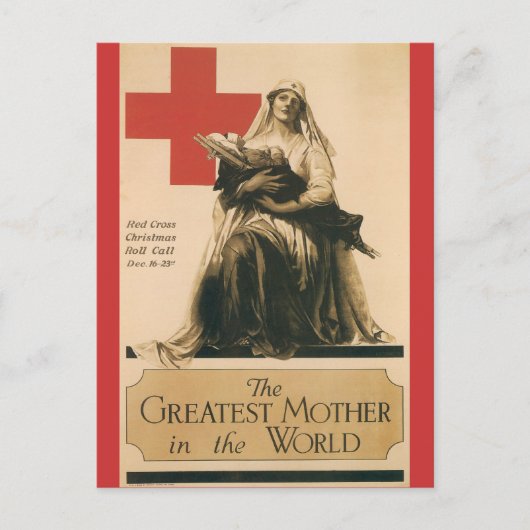 Kriegspostkarten, Vintages Rotes Kreuz Postkarte (Vorderseite)