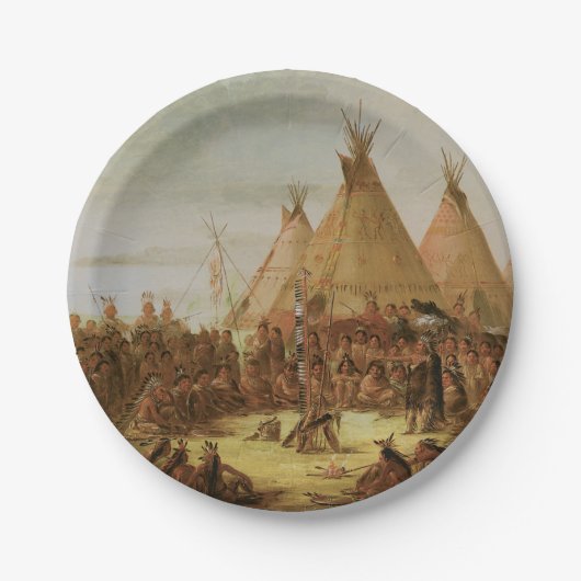 Kriegsrat der Sioux Pappteller (Vorderseite)