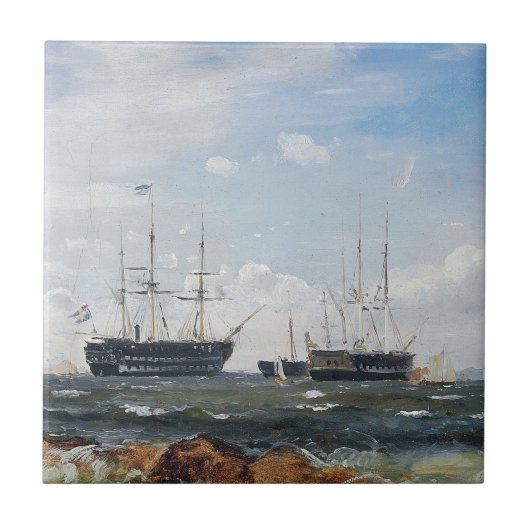 Kriegsschiff aus Göteborg 1861 Fliese (Vorderseite)