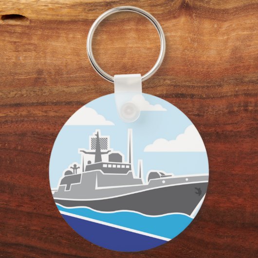 Kriegsschiff Schlüsselanhänger (Vorderseite)