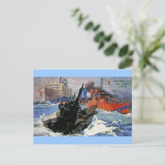 Kriegsschiff-Unterseeboot Postkarte (Stehend Vorderseite)