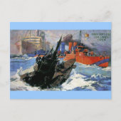 Kriegsschiff-Unterseeboot Postkarte (Vorderseite)