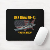 Kriegsschiff Uss Iowa & WW2 Bb-61 Batt Mousepad (Mit Mouse)