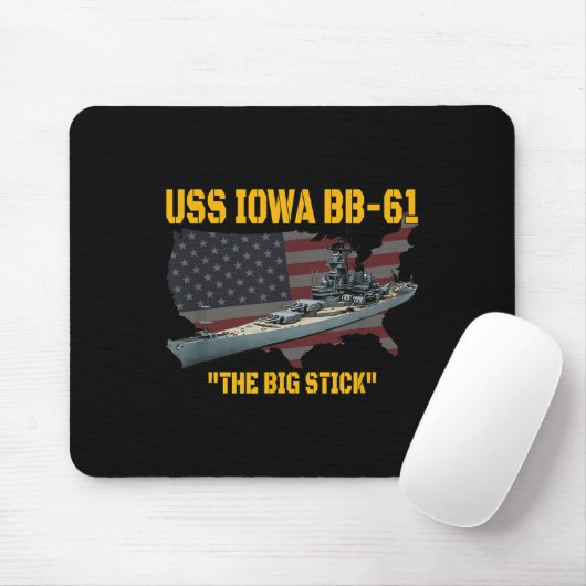 Kriegsschiff Uss Iowa & WW2 Bb-61 Batt Mousepad (Mit Mouse)