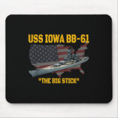 Kriegsschiff Uss Iowa & WW2 Bb-61 Batt Mousepad (Vorne)