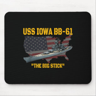 Kriegsschiff Uss Iowa &amp; WW2 Bb-61 Batt Mousepad