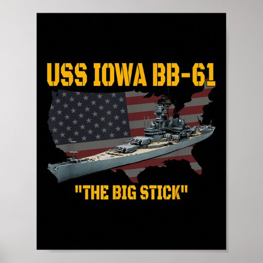Kriegsschiff Uss Iowa &amp; WW2 Bb-61 Batt Poster (Vorne)