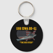 Kriegsschiff Uss Iowa & WW2 Bb-61 Batt Schlüsselanhänger (Vorderseite)