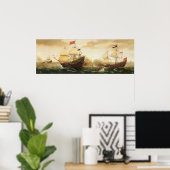 Kriegsschiffe - Cornelis Verbeeck Kunstgedicht Poster (Heimbüro)