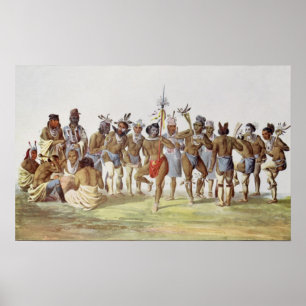 Kriegstanz des Sauks und der Füchse Poster