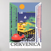 Krikvenica, Jugoslawien, Fensteransicht Poster (Vorne)
