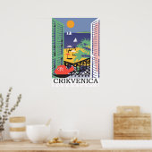 Krikvenica, Jugoslawien, Fensteransicht Poster (Küche)