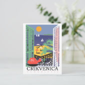 Krikvenica, Jugoslawien, Fensteransicht Postkarte (Stehend Vorderseite)