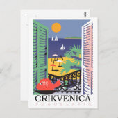Krikvenica, Jugoslawien, Fensteransicht Postkarte (Vorne/Hinten)