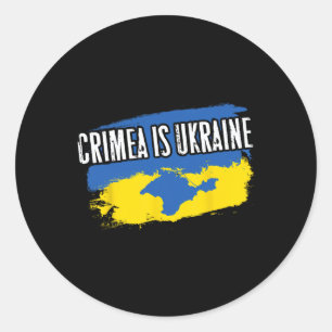 Krim ist Ukraine - Ua Flaggenfarben Karte der Krim Runder Aufkleber