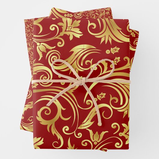 Krim und Gold Geschenkpapier Set (Beispiel)