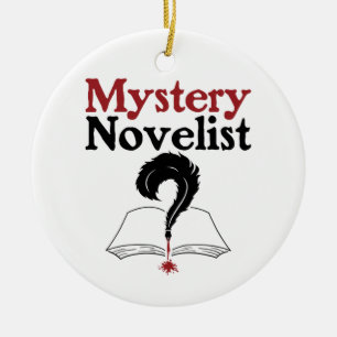 Krimi-Roman-Autor Schriftsteller Whodunit Keramik Ornament