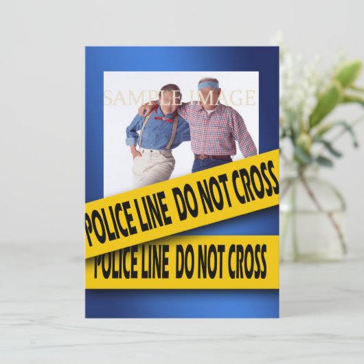 Krimiblaugeburtstag Einladung (Stehend Vorderseite)