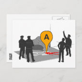 Kriminalitätskarte mit Kontur von Polizei und Körp Postkarte (Vorne/Hinten)