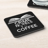 Kriminalromane und Kaffee Getränkeuntersetzer (Linke Seite)